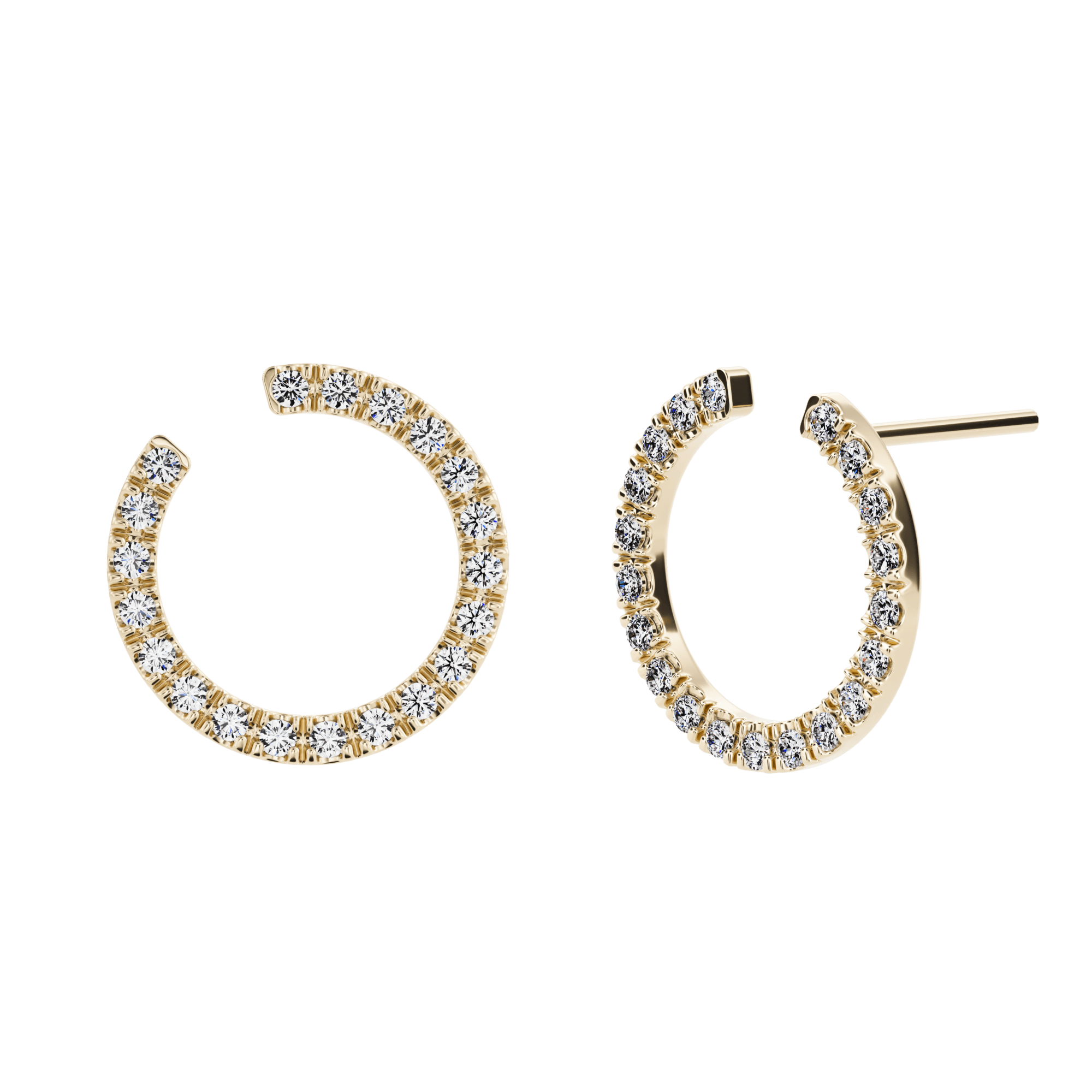 Boucles d'oreilles en diamant créées par Selene
