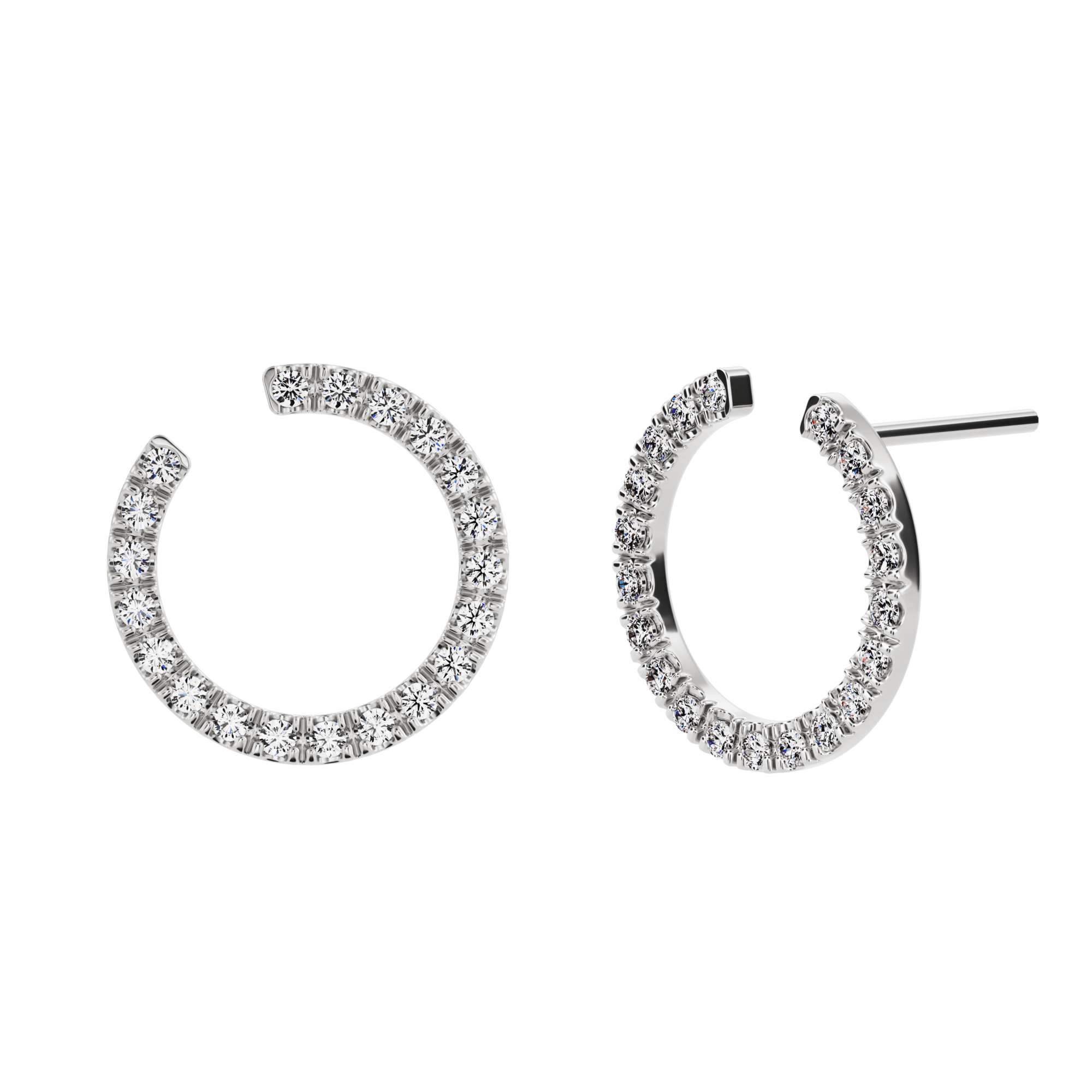 Boucles d'oreilles en diamant créées par Selene