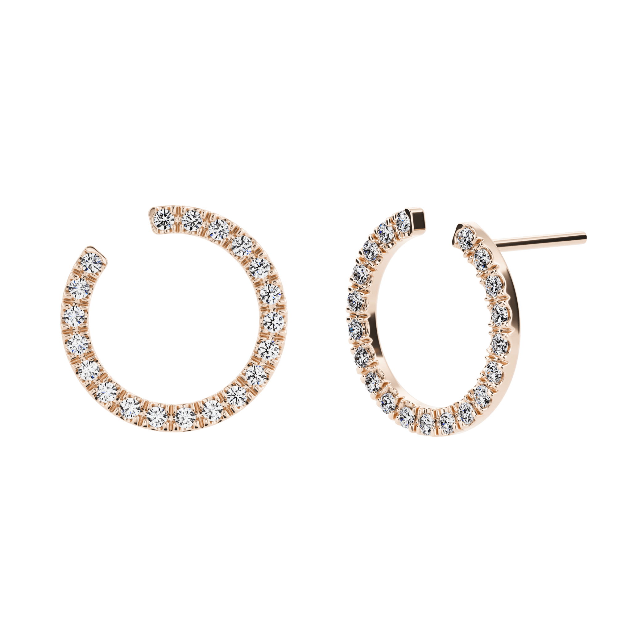 Boucles d'oreilles en diamant créées par Selene