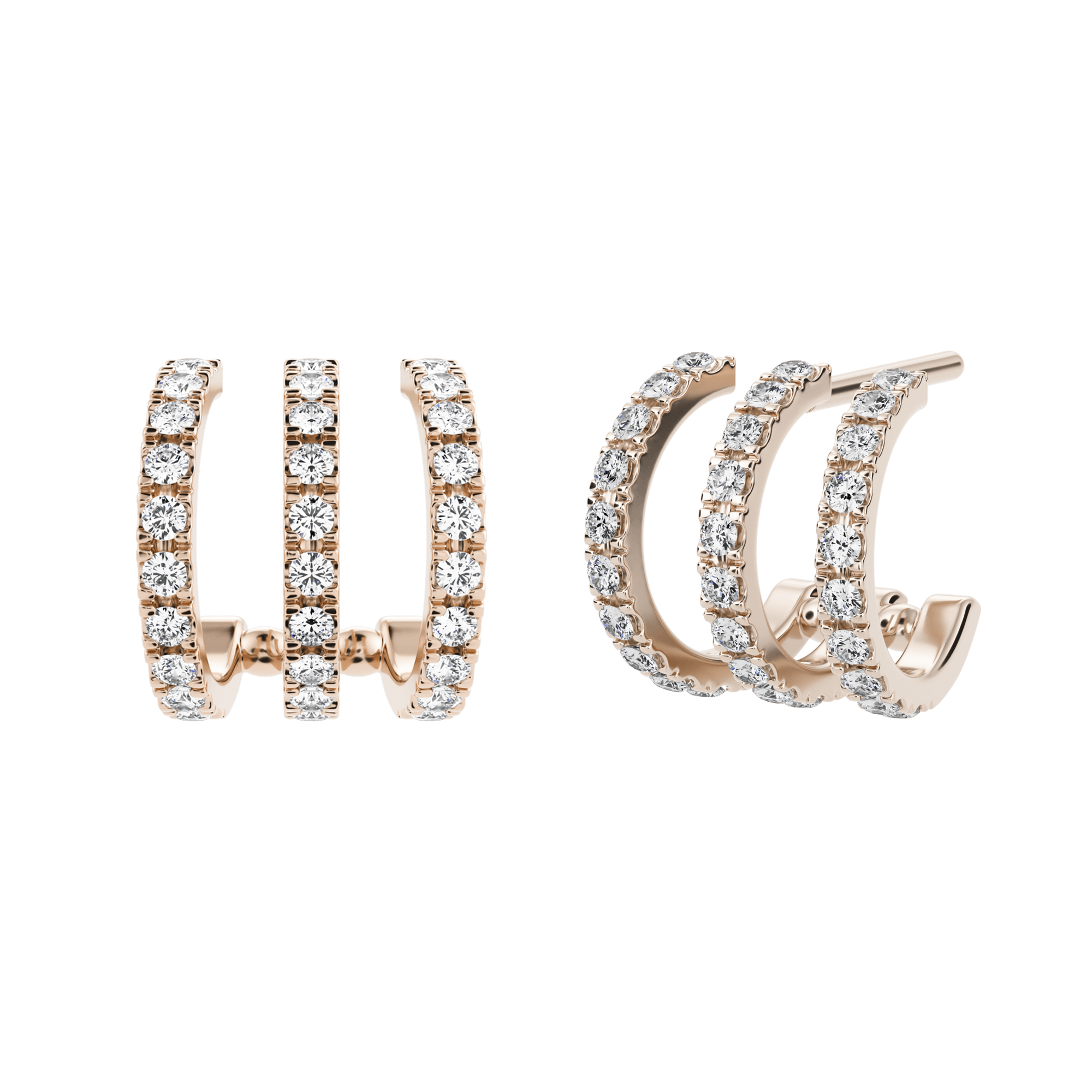 Tigris earrings with created diamonds