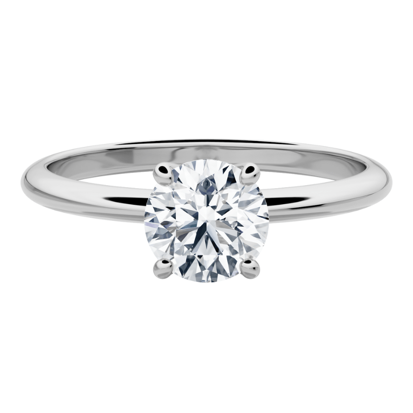Polar Solitaire Engagement Ring with Created Diamond