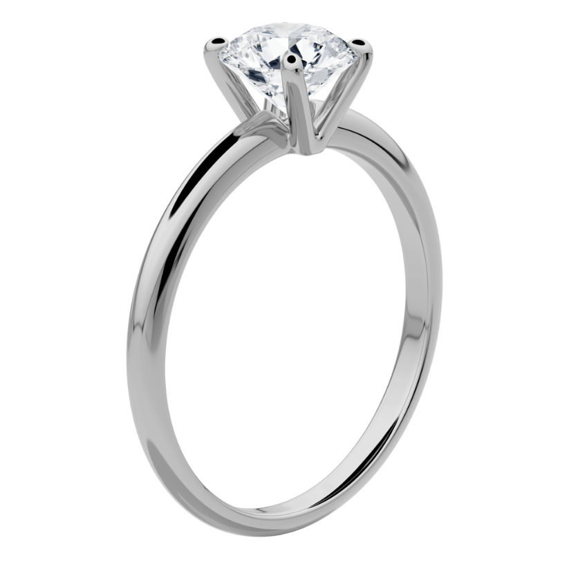 Polar Solitaire Engagement Ring with Created Diamond