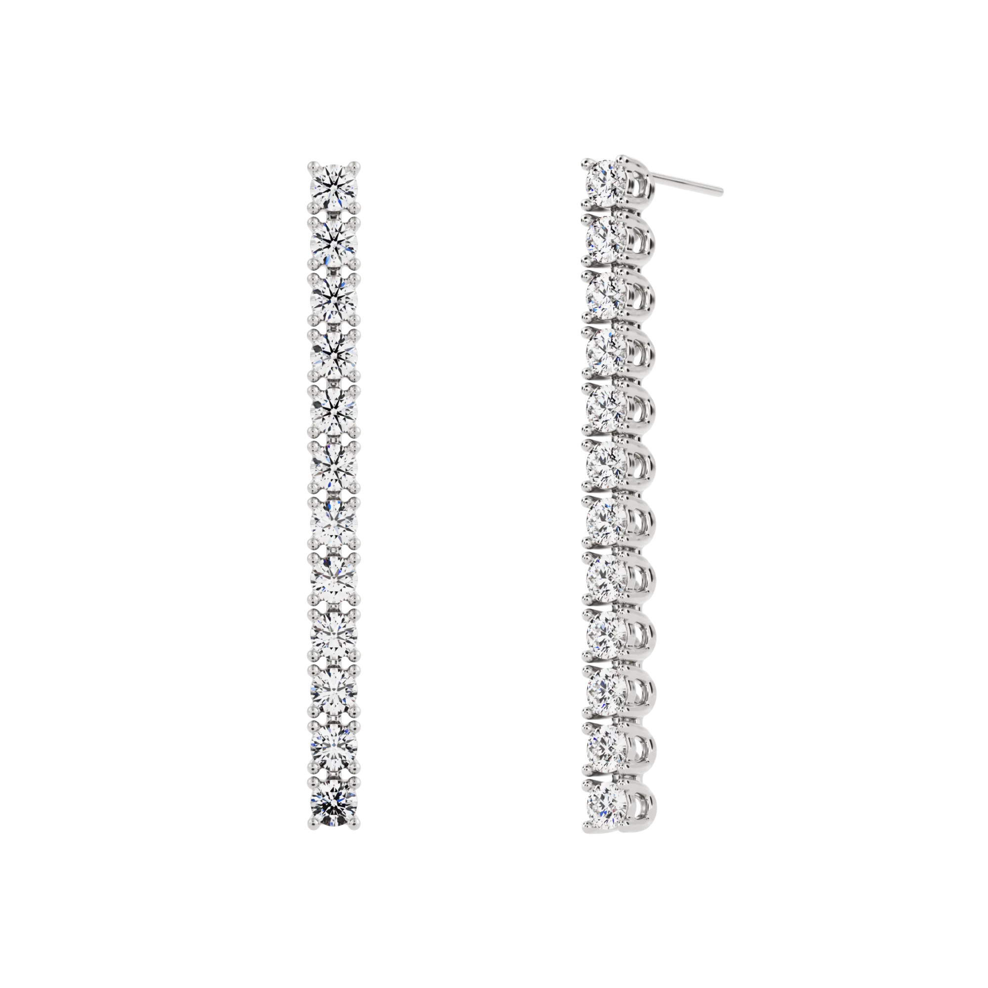 Pendientes Riviere Sumin de diamantes creados (2,4mm de ⌀)