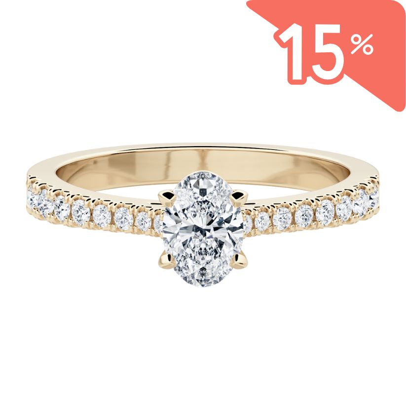 Anillo de Compromiso Adamas con diamante creado Central Oval