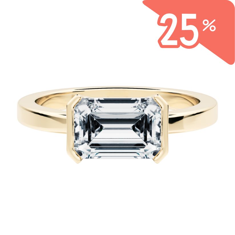 Anillo de Compromiso Artic Solitario con Diamante creado Esmeralda