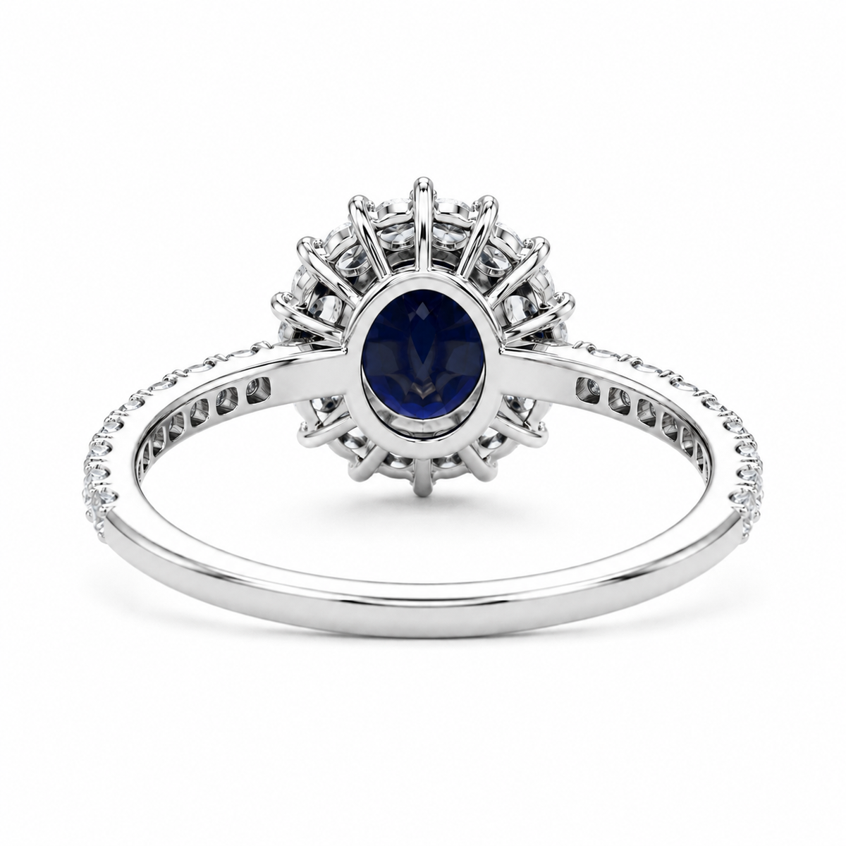 Anillo de compromiso Acompañado Kate Zafiro con Diamantes creados