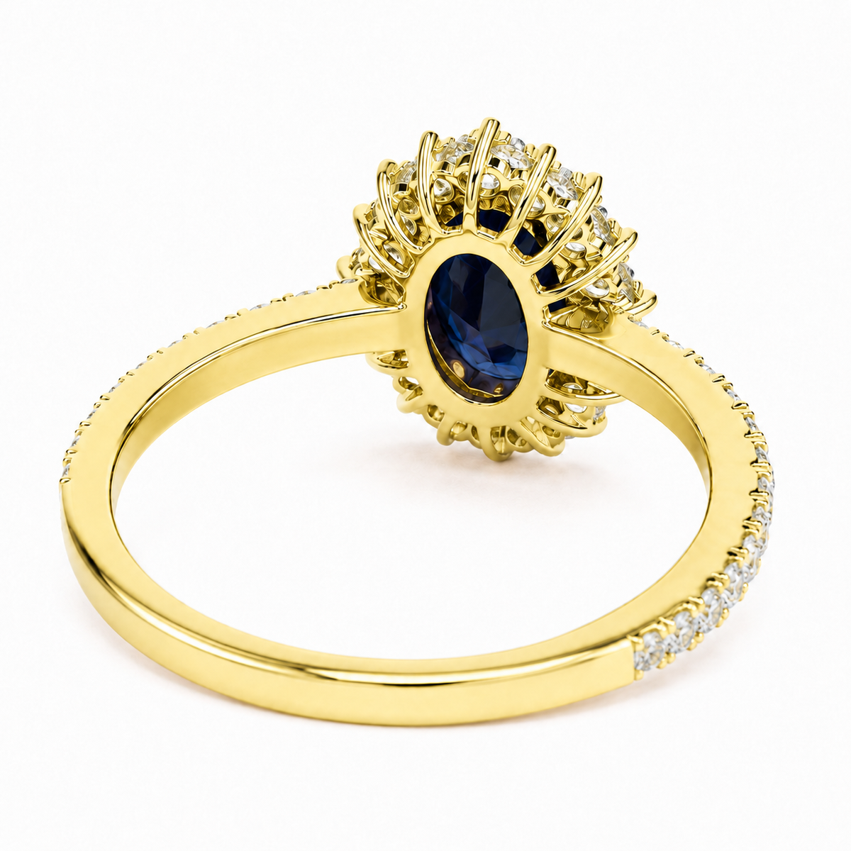 Anillo de compromiso Acompañado Kate Zafiro con Diamantes creados