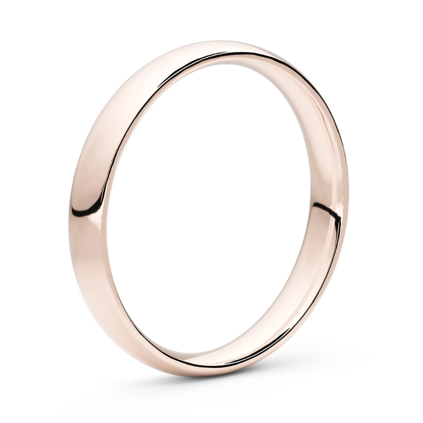 
                  
                    Smooth Crescent 3mm 18 karat gold wedding ring
                  
                
