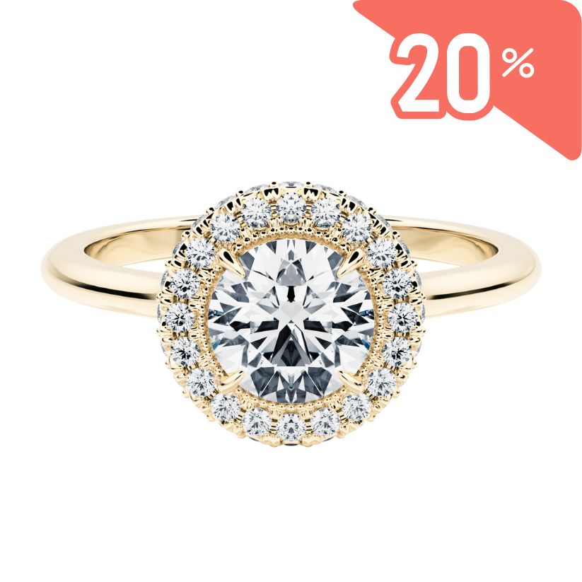 Anillo de compromiso Dalia con diamantes creados