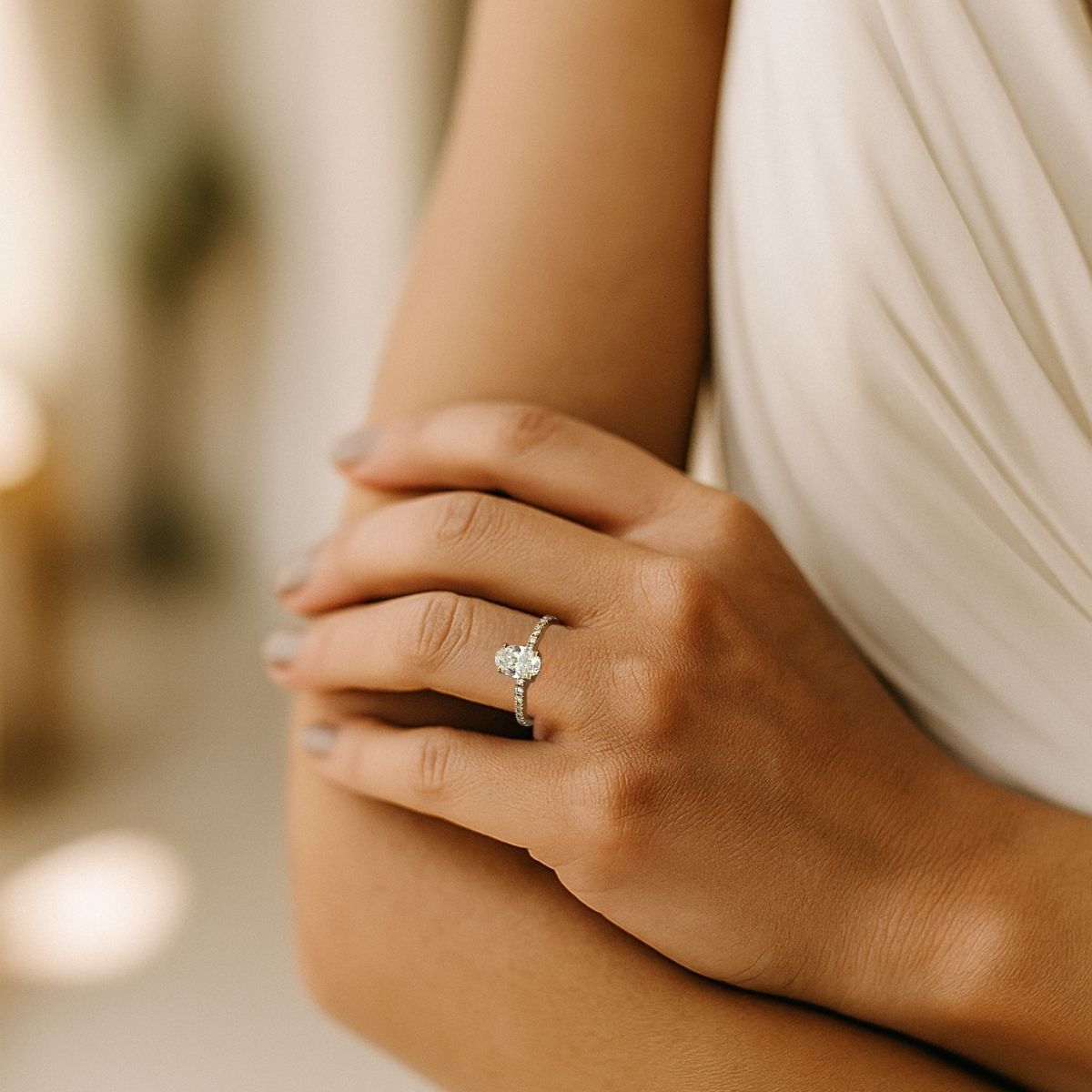 Diana Engagement Ring with Radiant Lab Center Diamond