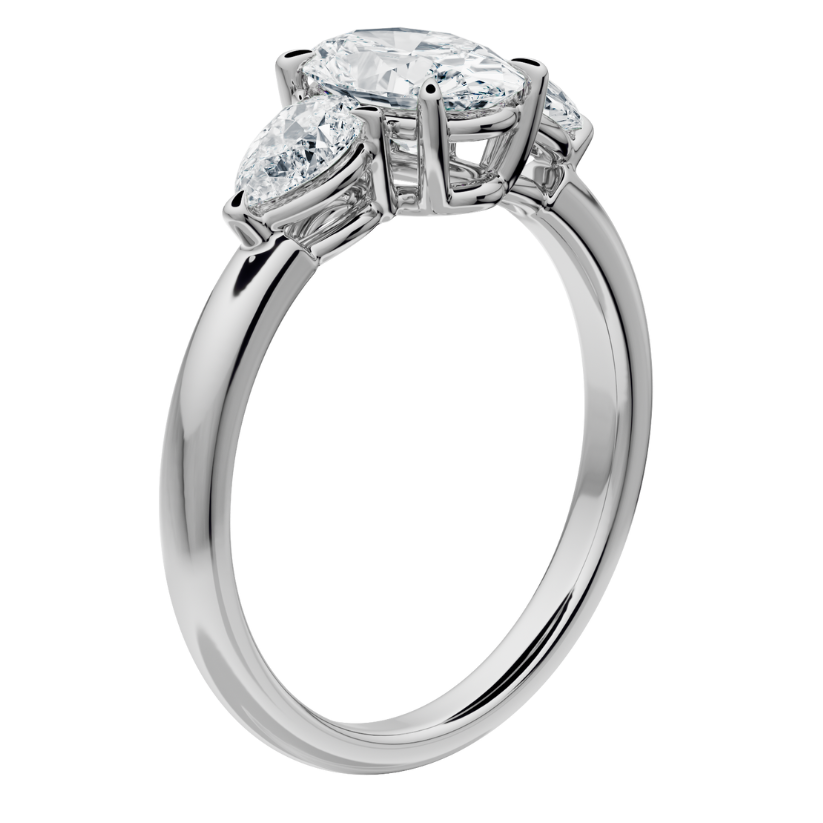 Anillo de Compromiso Drago Oval con Diamantes creados