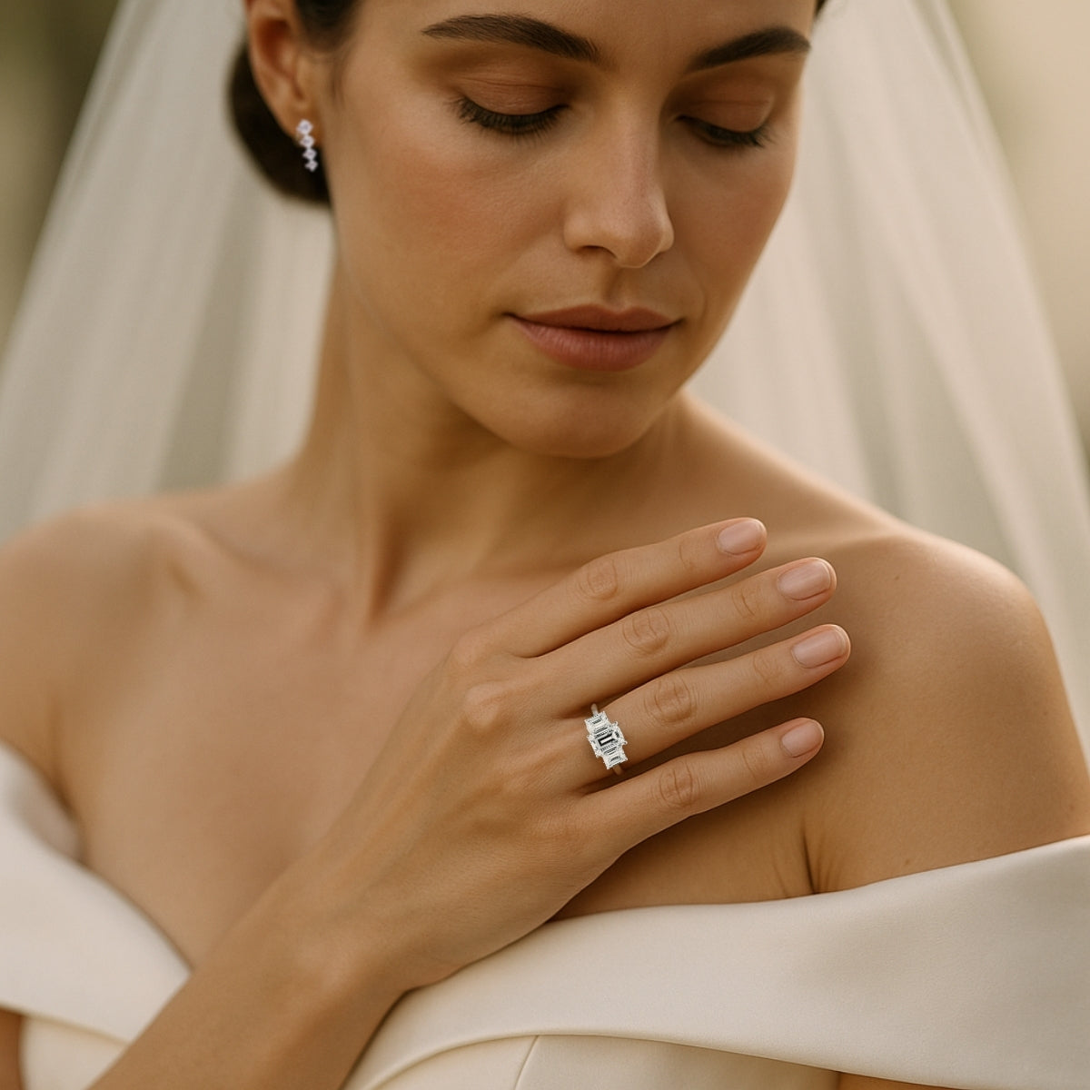 Venus Engagement Ring with Created Diamonds
