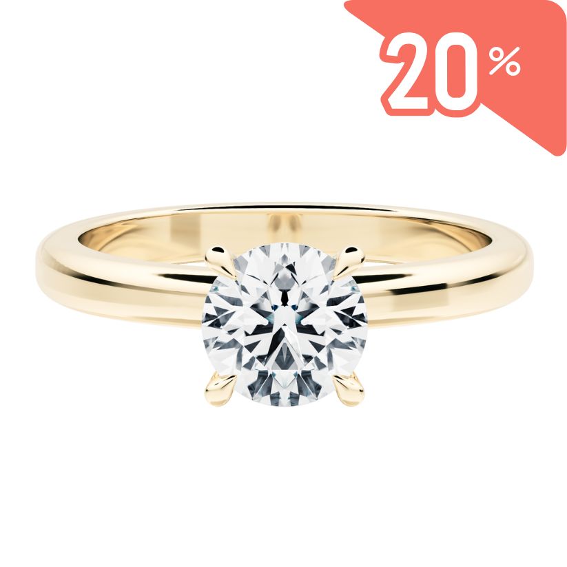 Anillo de compromiso Isabel con halo escondido y Diamantes creados