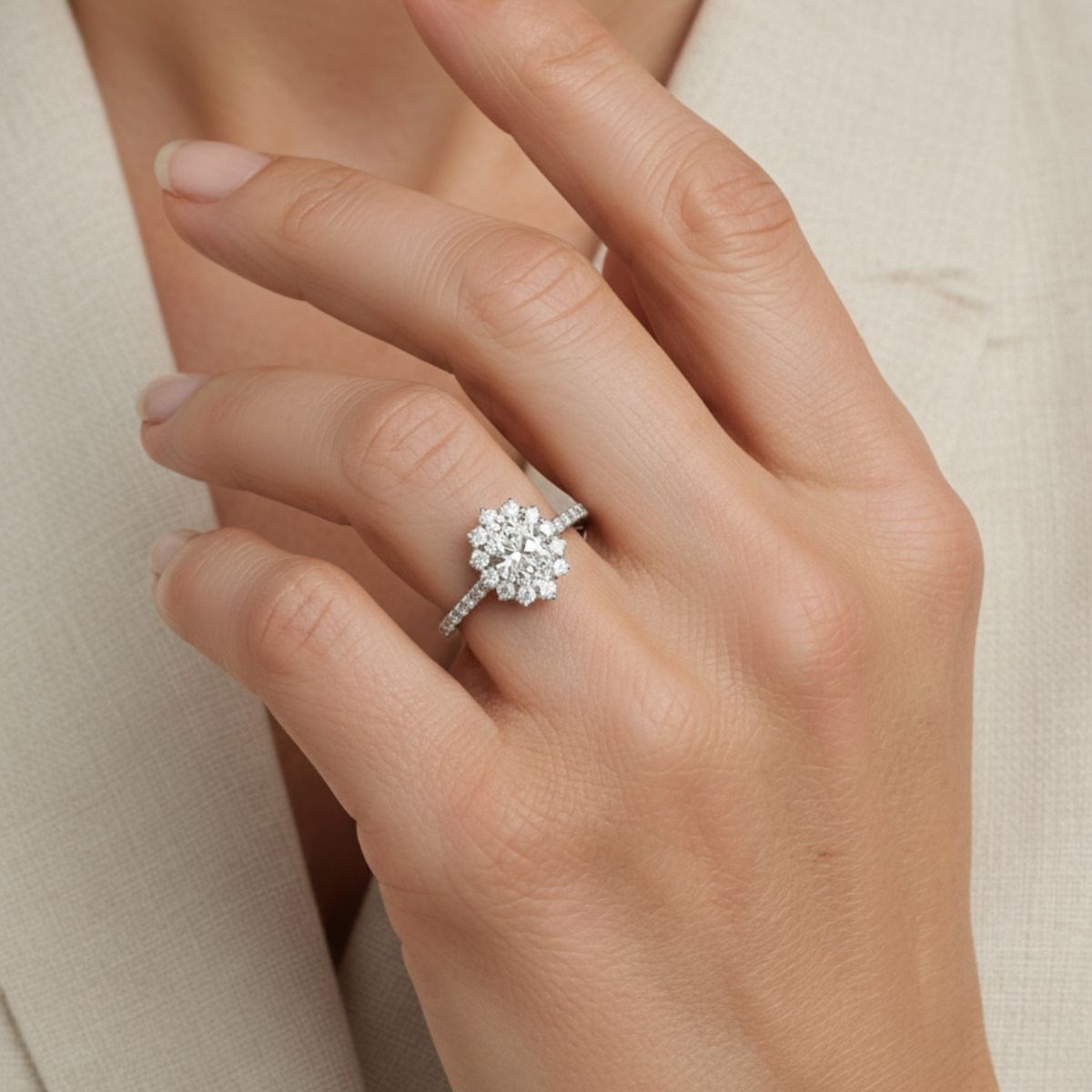 Anillo de compromiso Acompañado Kate de Diamantes creados