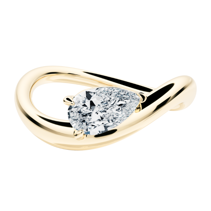 Anillo Moana con Diamante creado Perilla