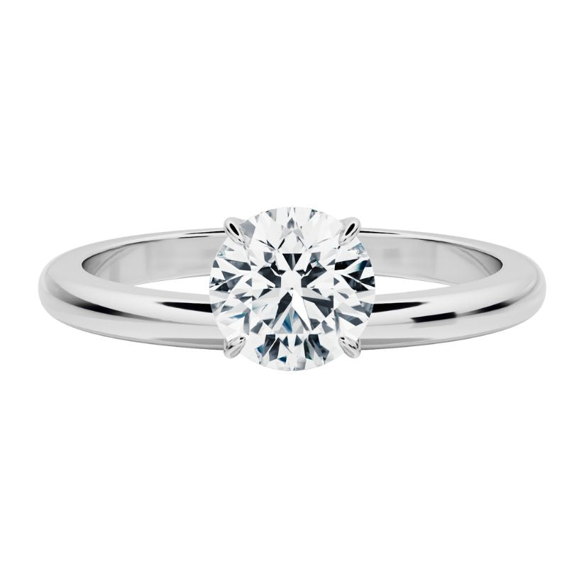 Bague de fiançailles solitaire polaire avec diamant synthétique