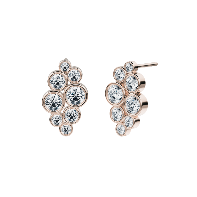 Pendientes Muscari con diamantes creados