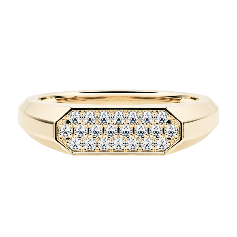 Anillo Sello Petra pavé con diamantes creados