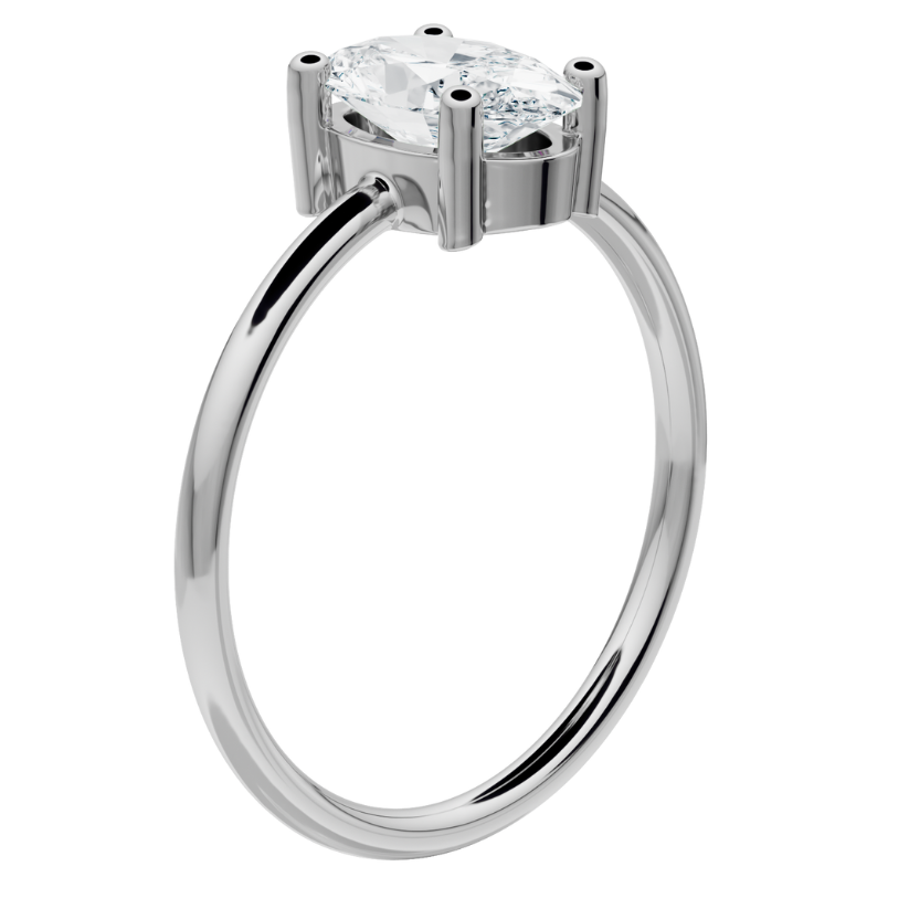 Anillo Solitario Sumin con Diamante Oval Creado