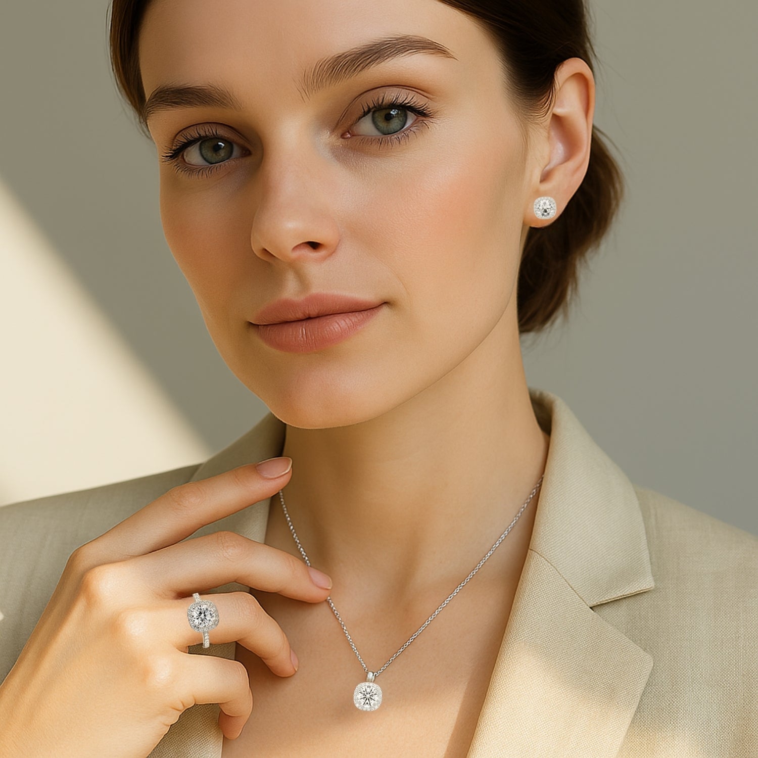 Colgante Thalia de diamantes creados con cadena