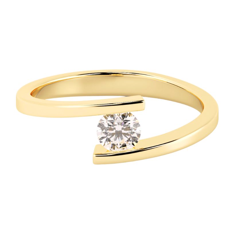 Bague de fiançailles solitaire Embrace avec diamant créé