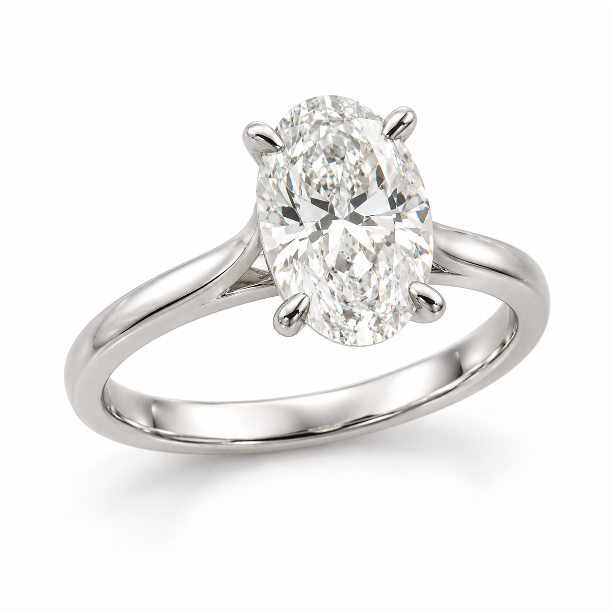 Anillo Solitario Alba Solitario con Diamante Creado 2CT Oval tiempo limitado