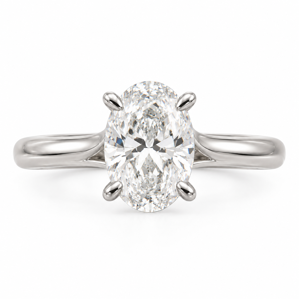 Anillo Solitario Alba Solitario con Diamante Creado 2CT Oval tiempo limitado