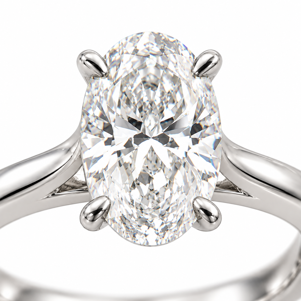 Anillo Solitario Alba Solitario con Diamante Creado 2CT Oval tiempo limitado