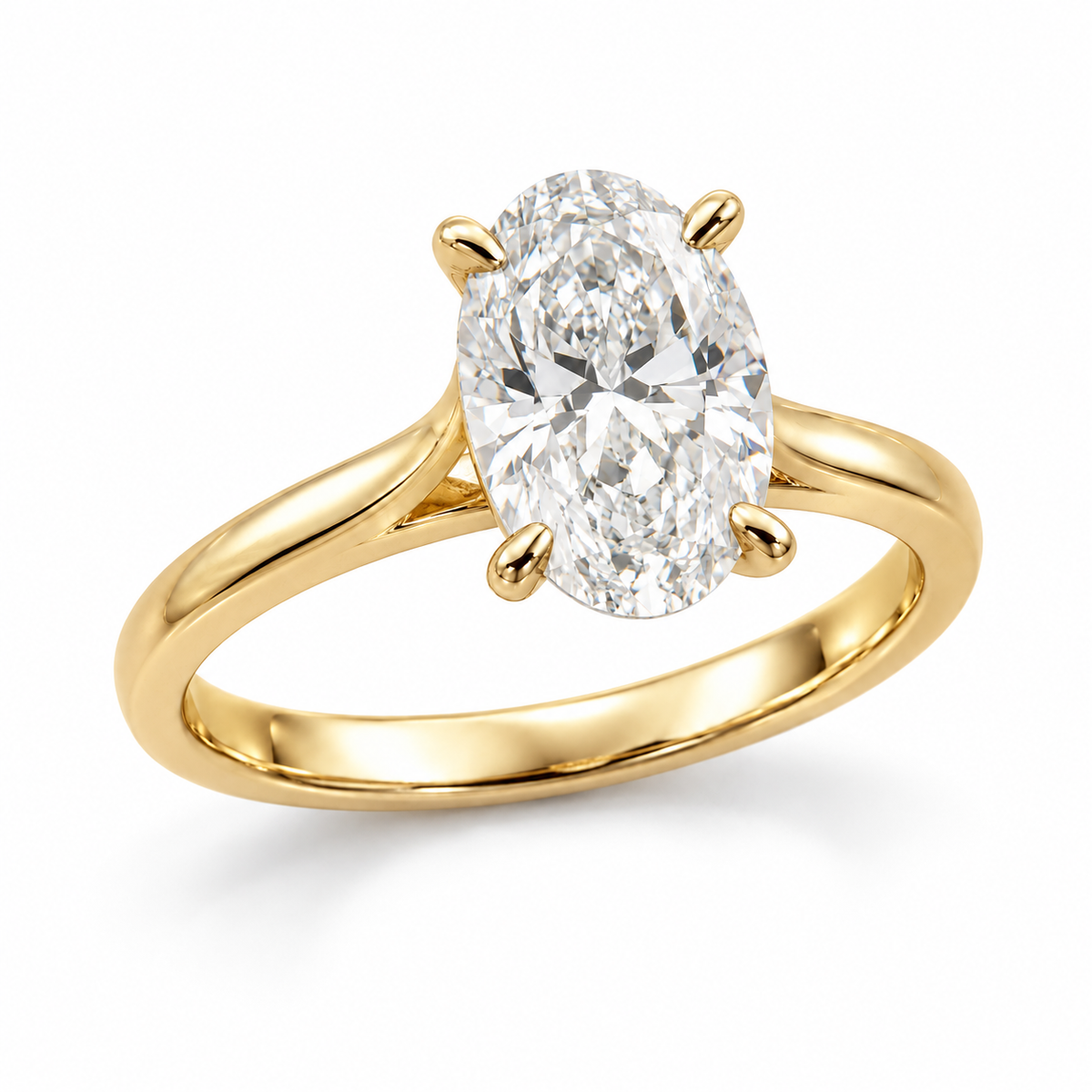 Anillo Solitario Alba Solitario con Diamante Creado 2CT Oval tiempo limitado