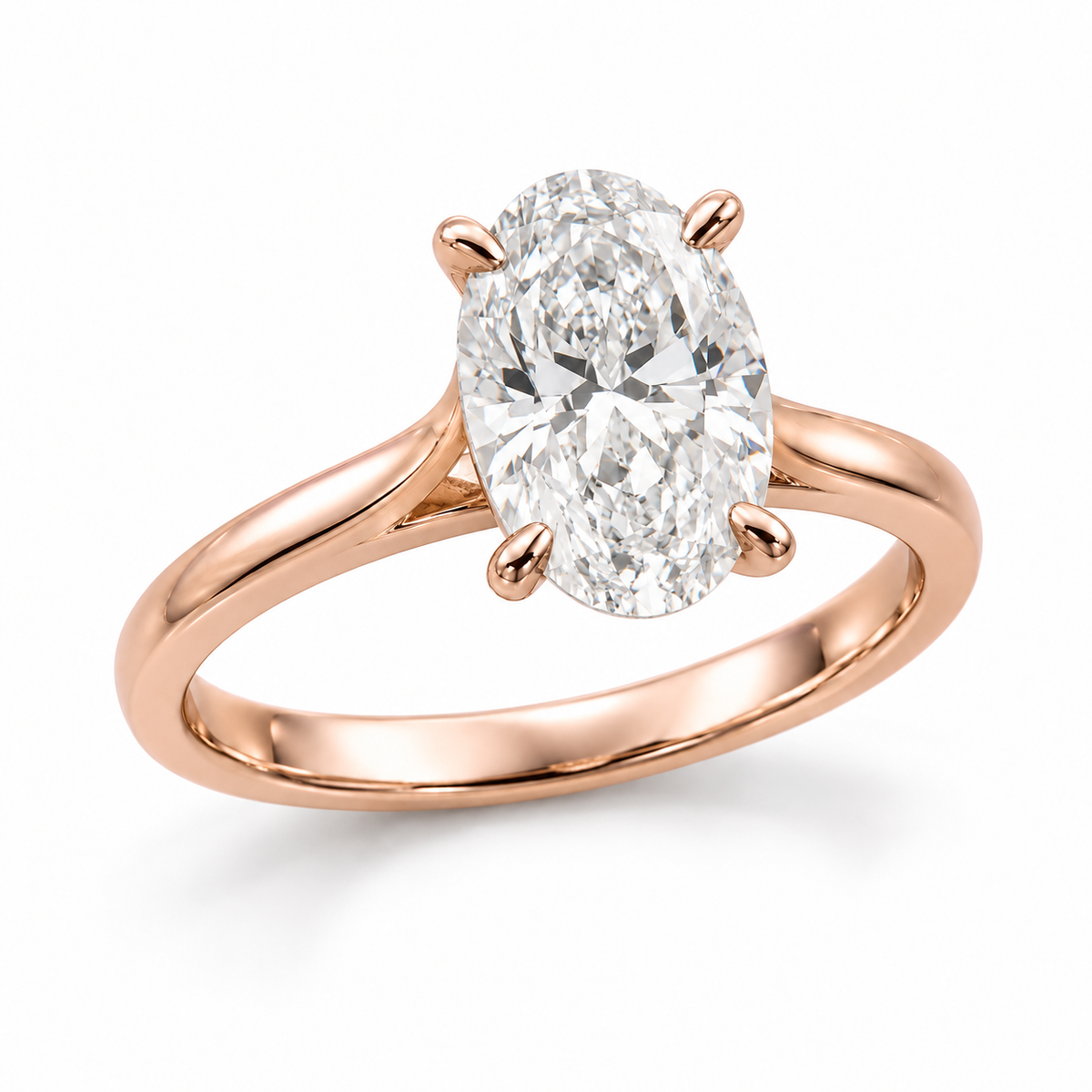 Anillo Solitario Alba Solitario con Diamante Creado 2CT Oval tiempo limitado