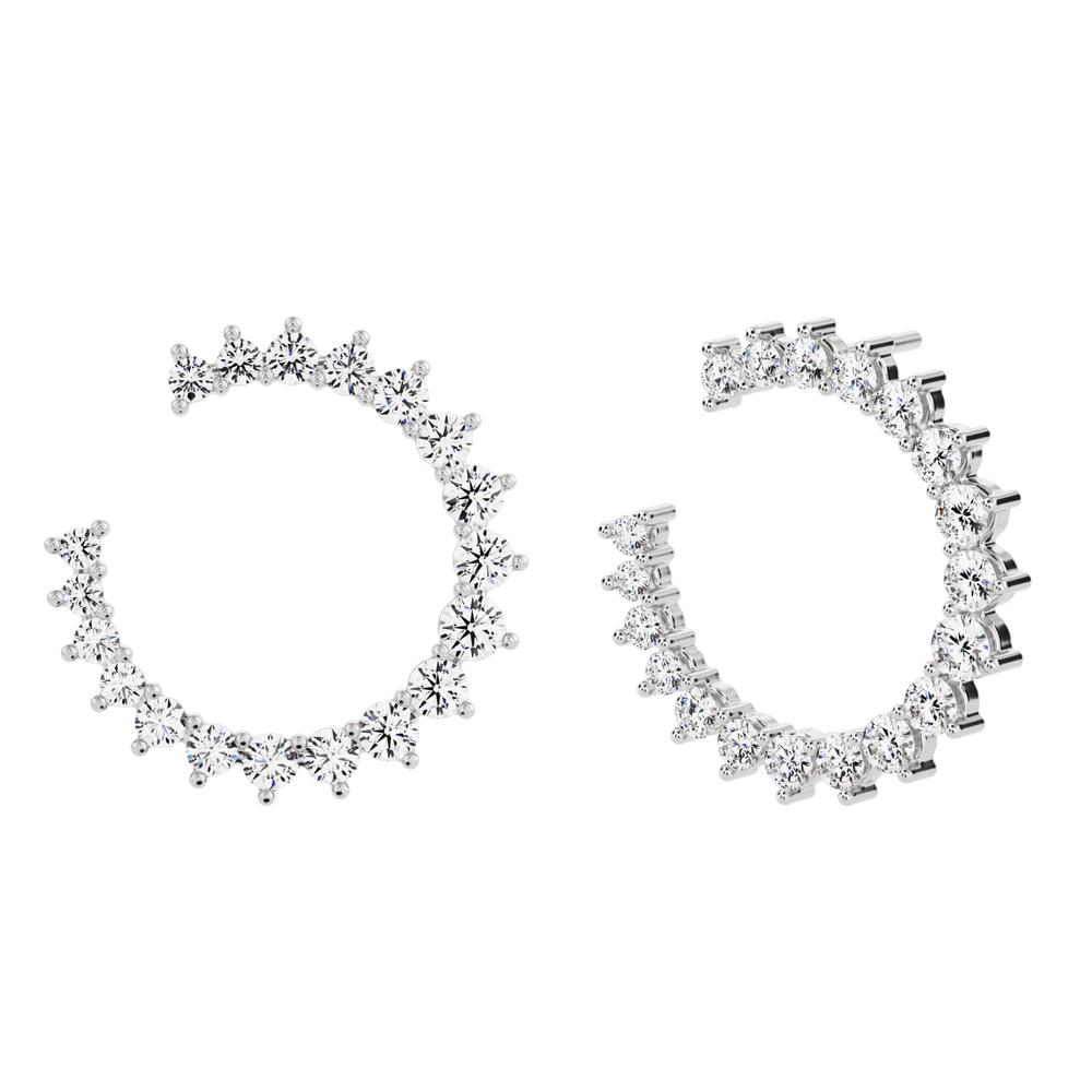 Boucles d'oreilles créoles Aurora avec diamants créés · livraison rapide