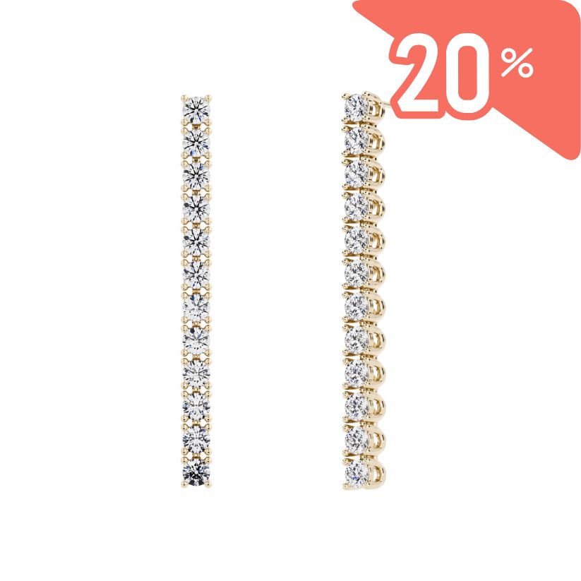Pendientes Riviere Sumin de diamantes creados (2,4mm de ⌀)