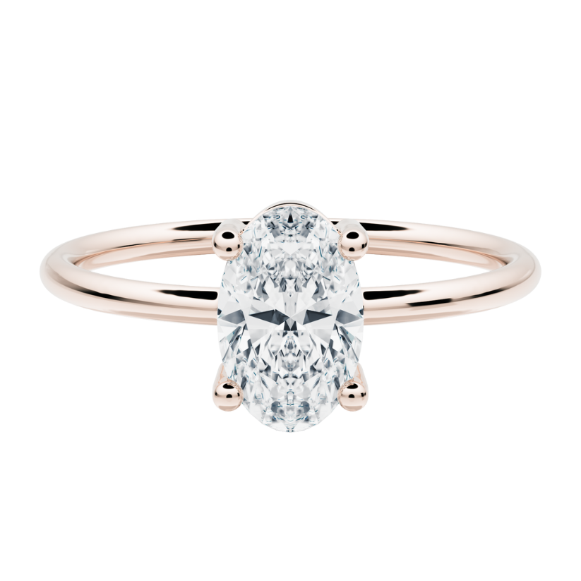 Anillo Solitario Sumin con Diamante Oval Creado