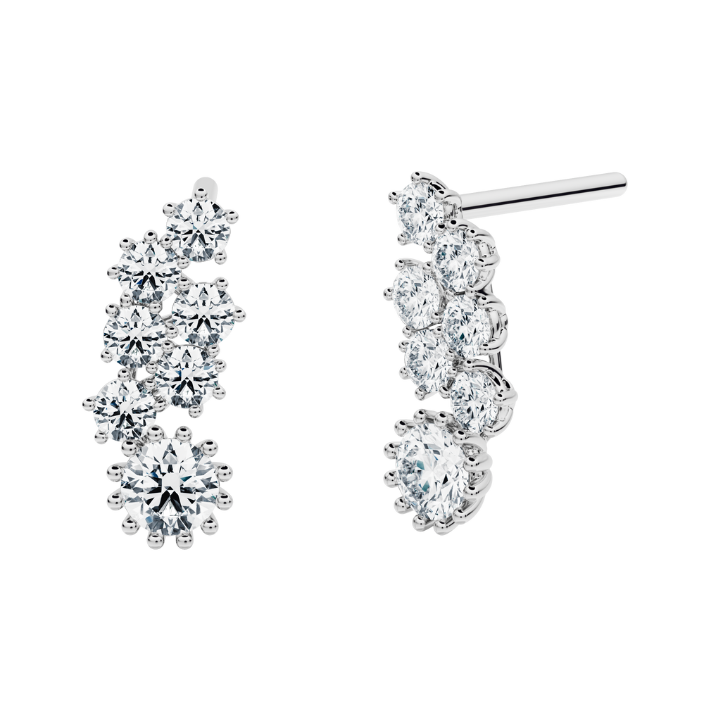 Ebony earrings with created diamonds
