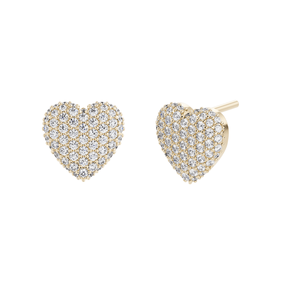 Boucles d'oreilles Coralina Pavé avec diamants créés en relief