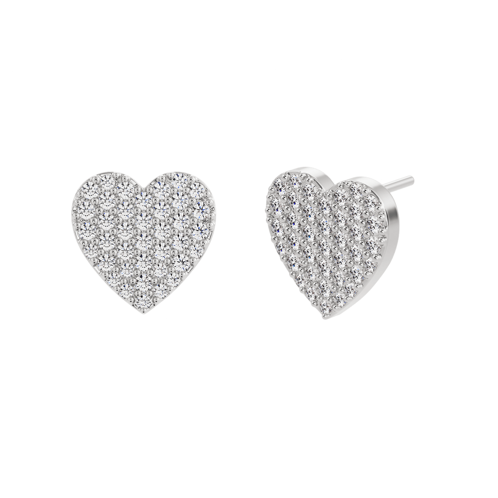 Boucles d'oreilles en diamant créé à pavé plat Scanno