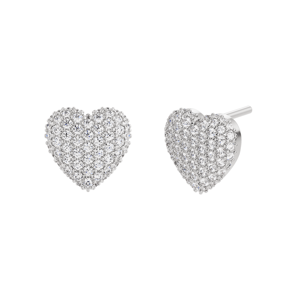 Pendientes Coralina de pavé de Diamantes en relieve