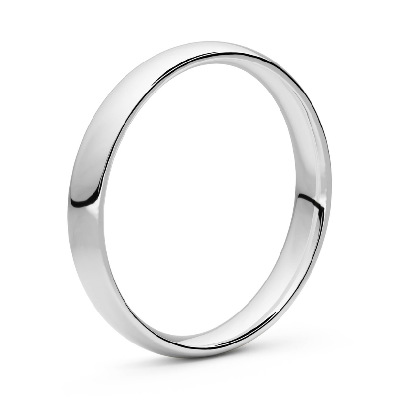 Smooth Crescent 3mm 18 karat gold wedding ring