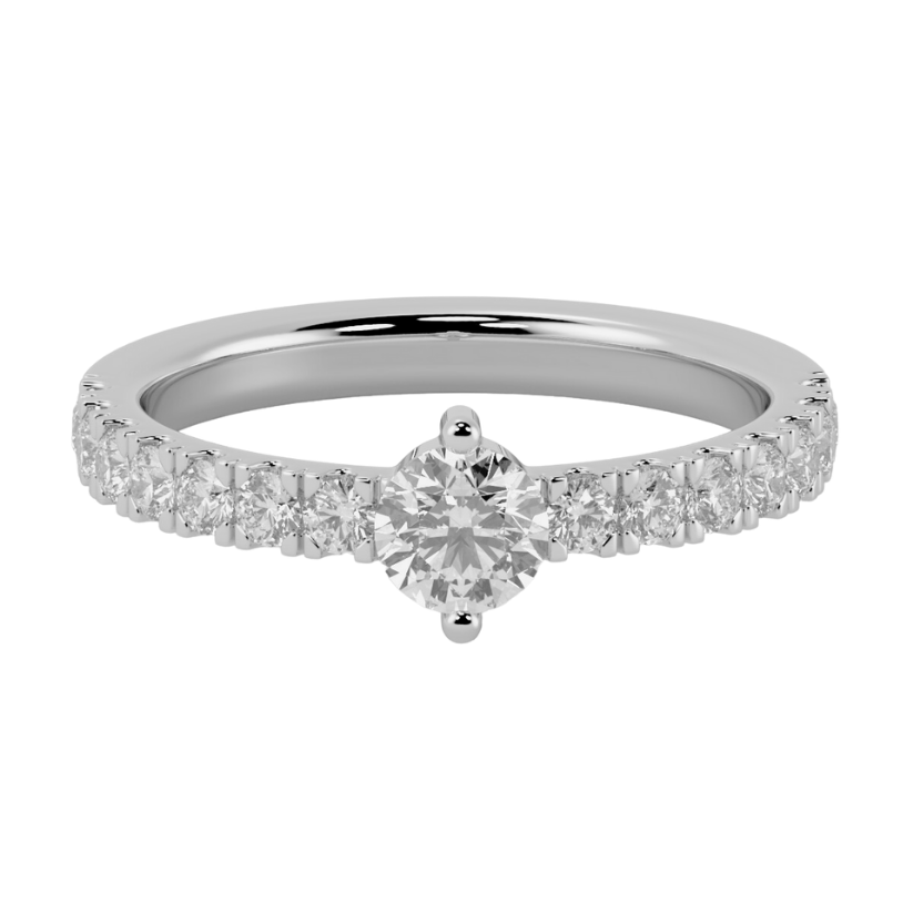 Fuji Ring with Created Diamonds