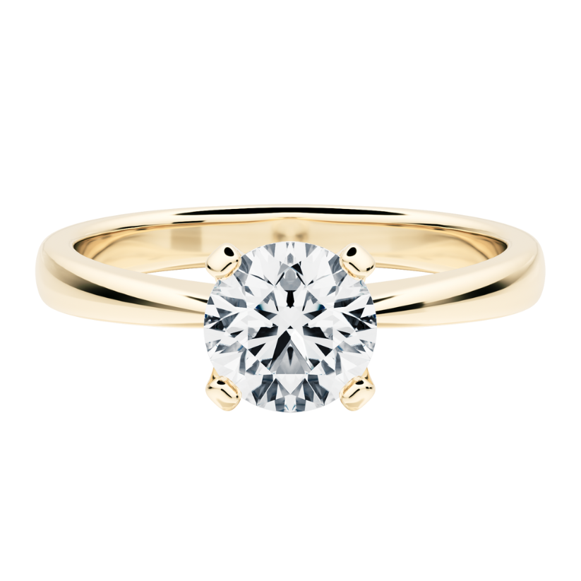 
                  
                    Solitaire Iris Engagement Ring with Created Diamond and 18Kt gold
                  
                