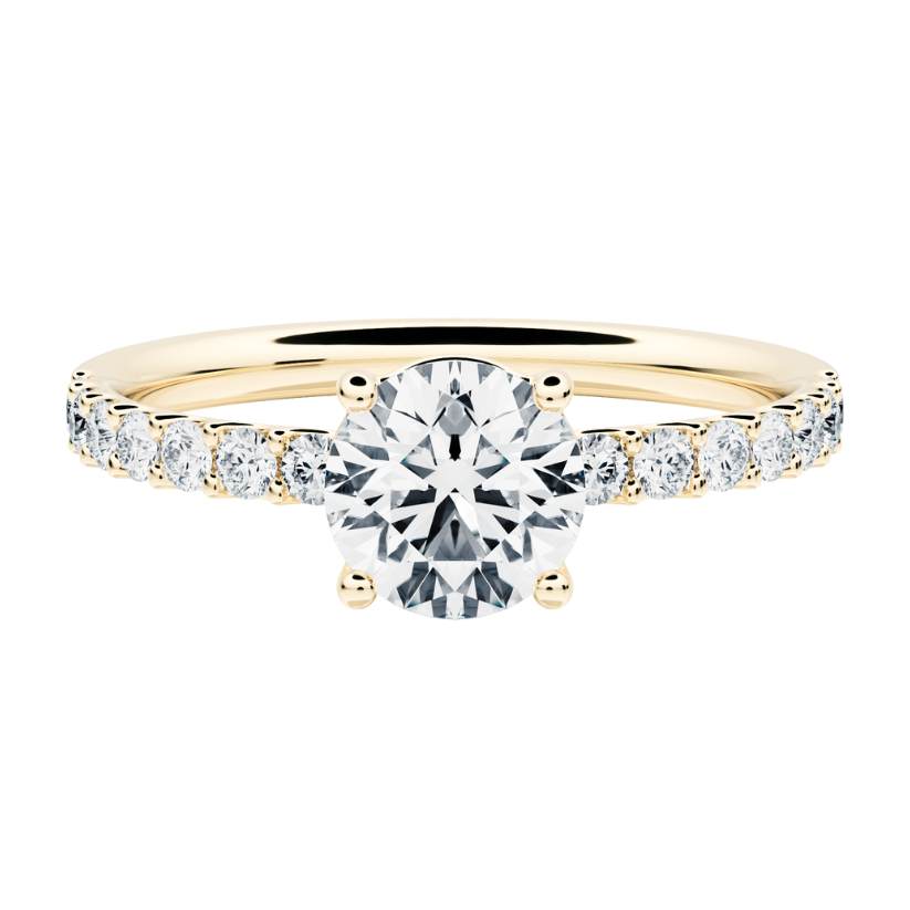 
                  
                    Norah engagement ring accompanied with central created diamond
                  
                