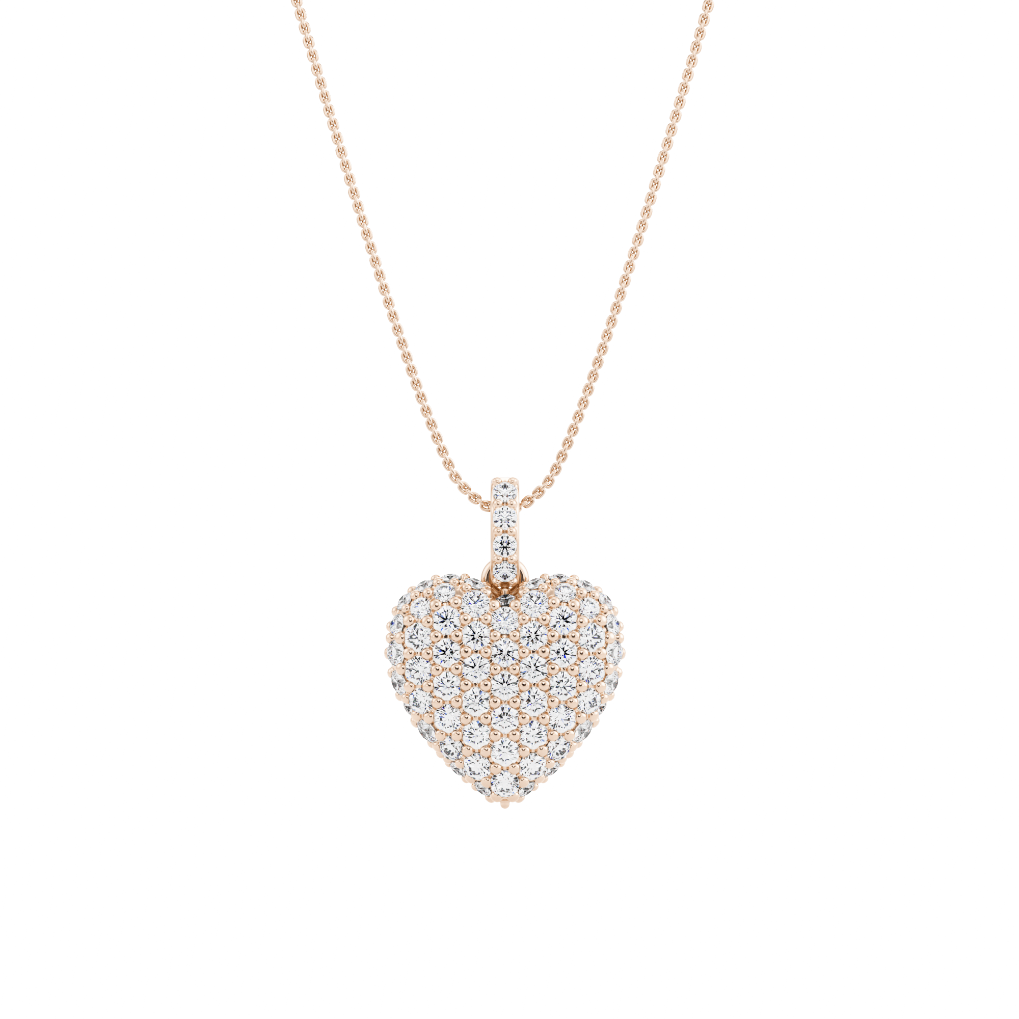 Colgante Coralina de pavé en relieve de Diamantes creados con su cadena