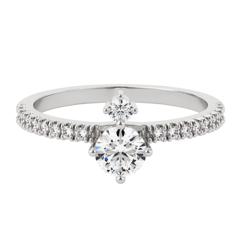 Sully pave ring with created Diamonds fast delivery