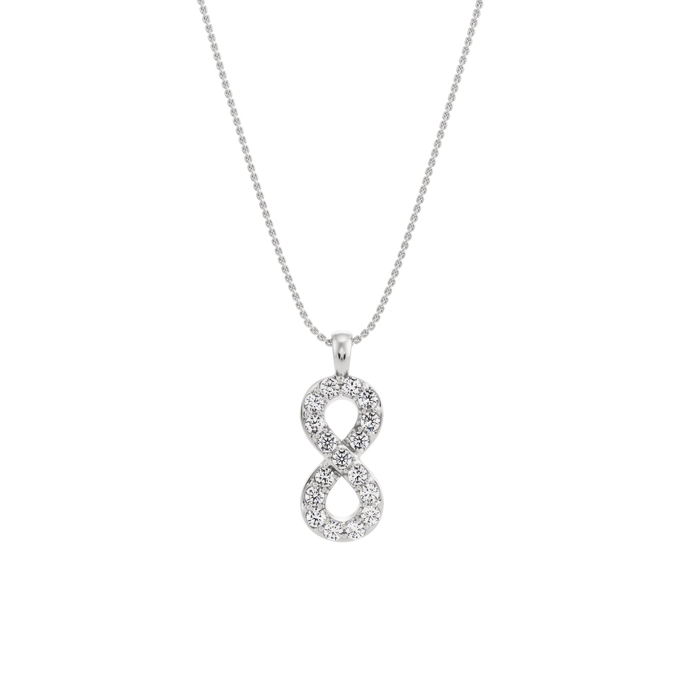 Sailor Knot Pendant with Created Diamonds and its chain