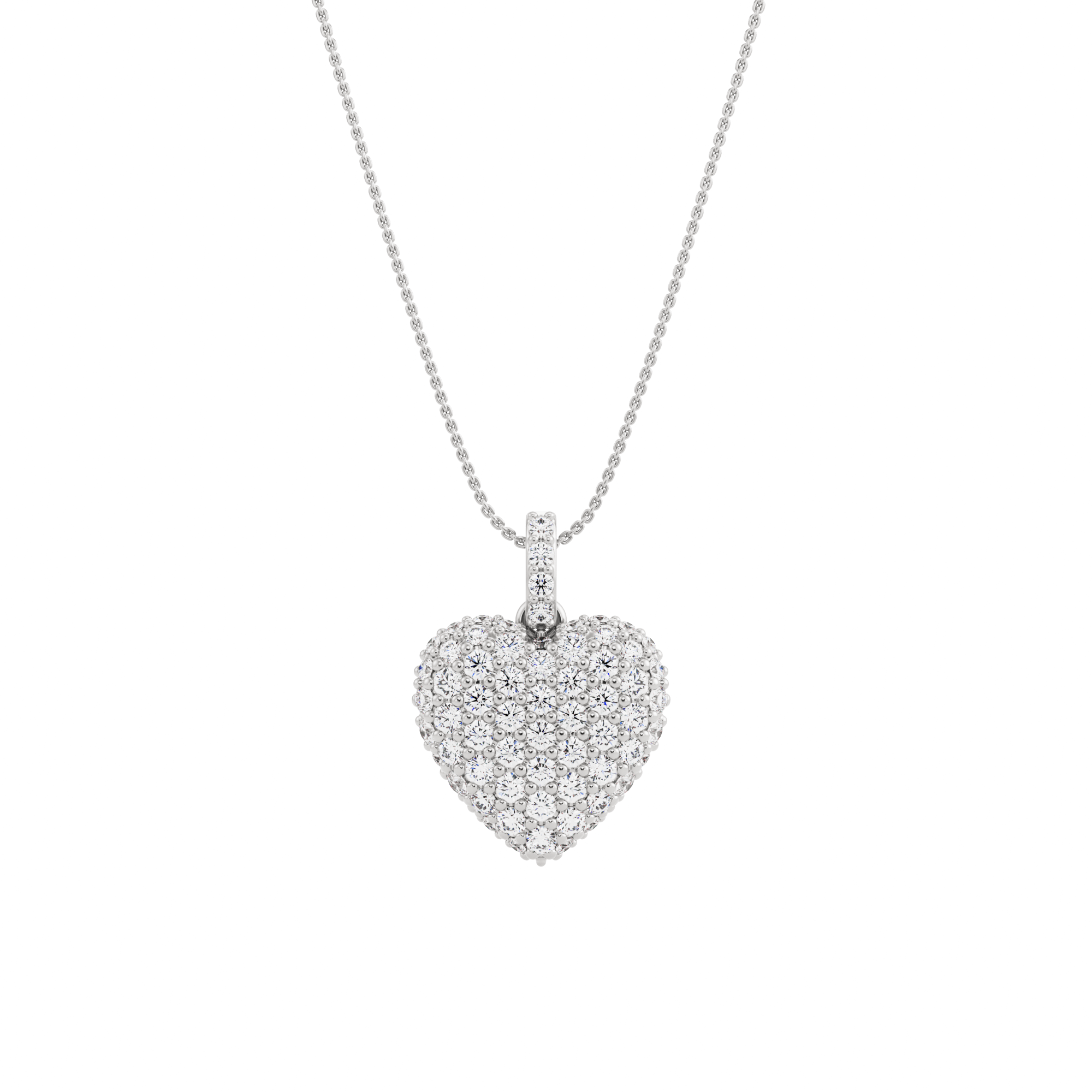 Colgante Coralina de pavé en relieve de Diamantes creados con su cadena