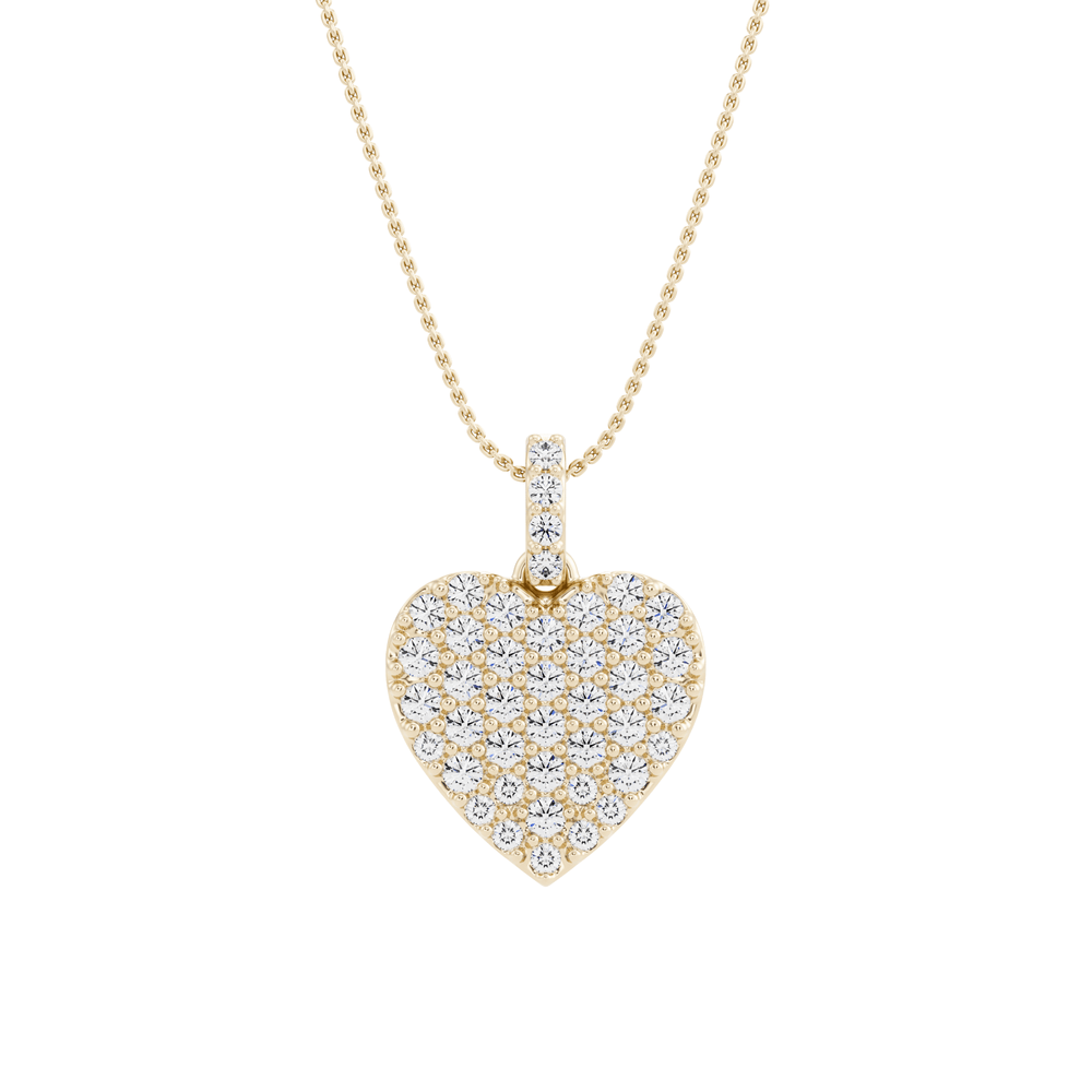 
                  
                    Scanno pendant made of flat pavé created Diamonds with its chain
                  
                