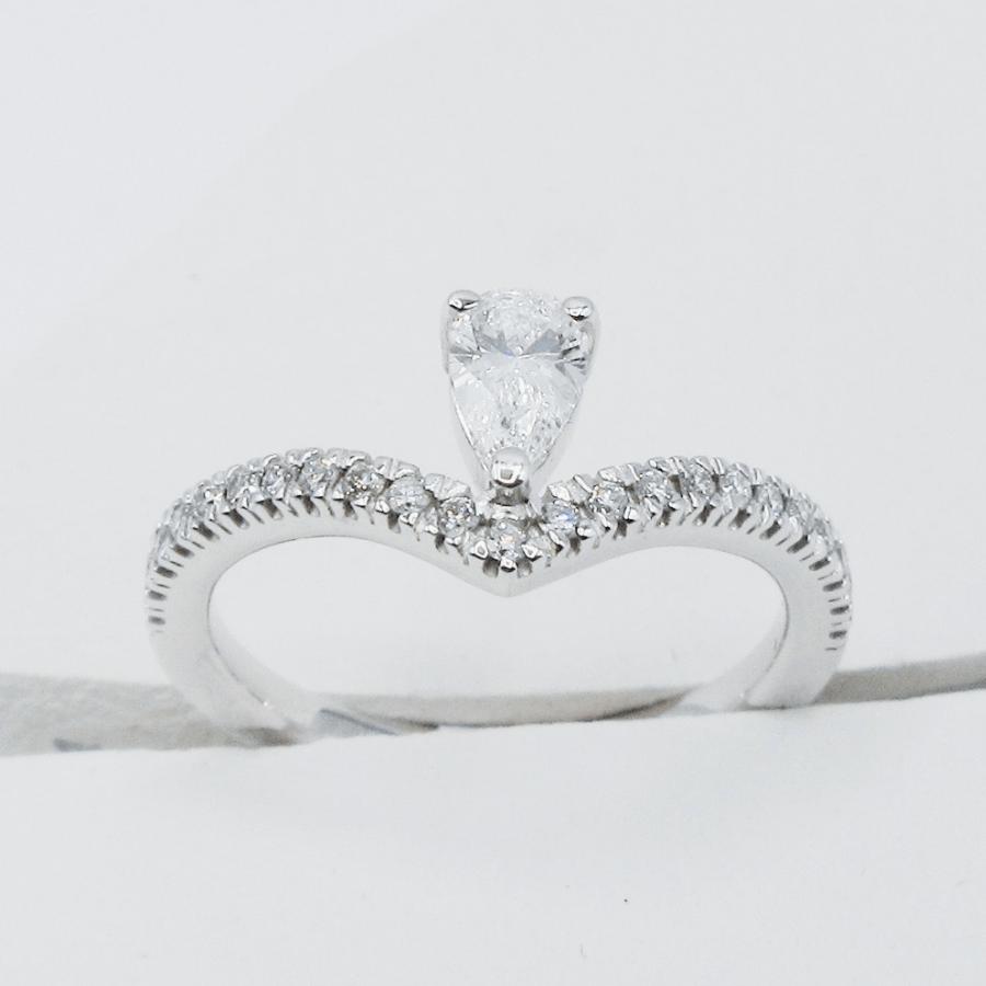 
                  
                    Vintage Drop Ring with Created Diamonds
                  
                