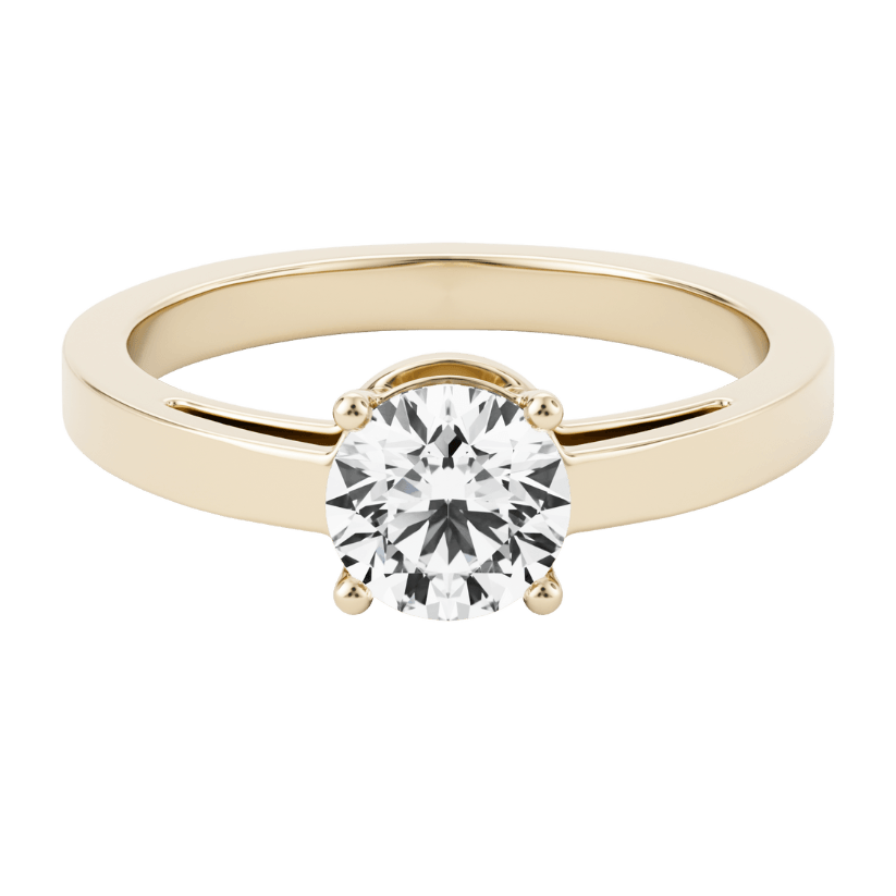 Bague de fiançailles solitaire Cirrus en or 18 carats avec diamant central