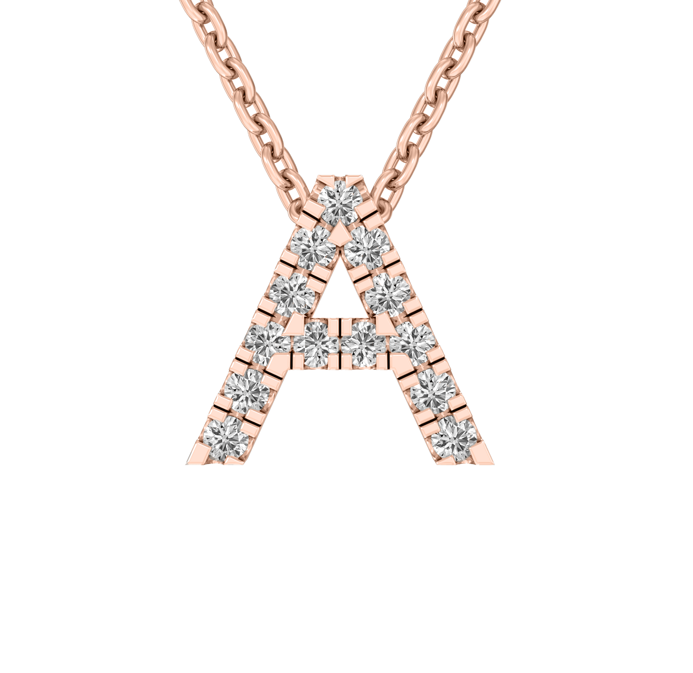 
                  
                    MINE Letter pendant in gold and created diamonds with its chain
                  
                