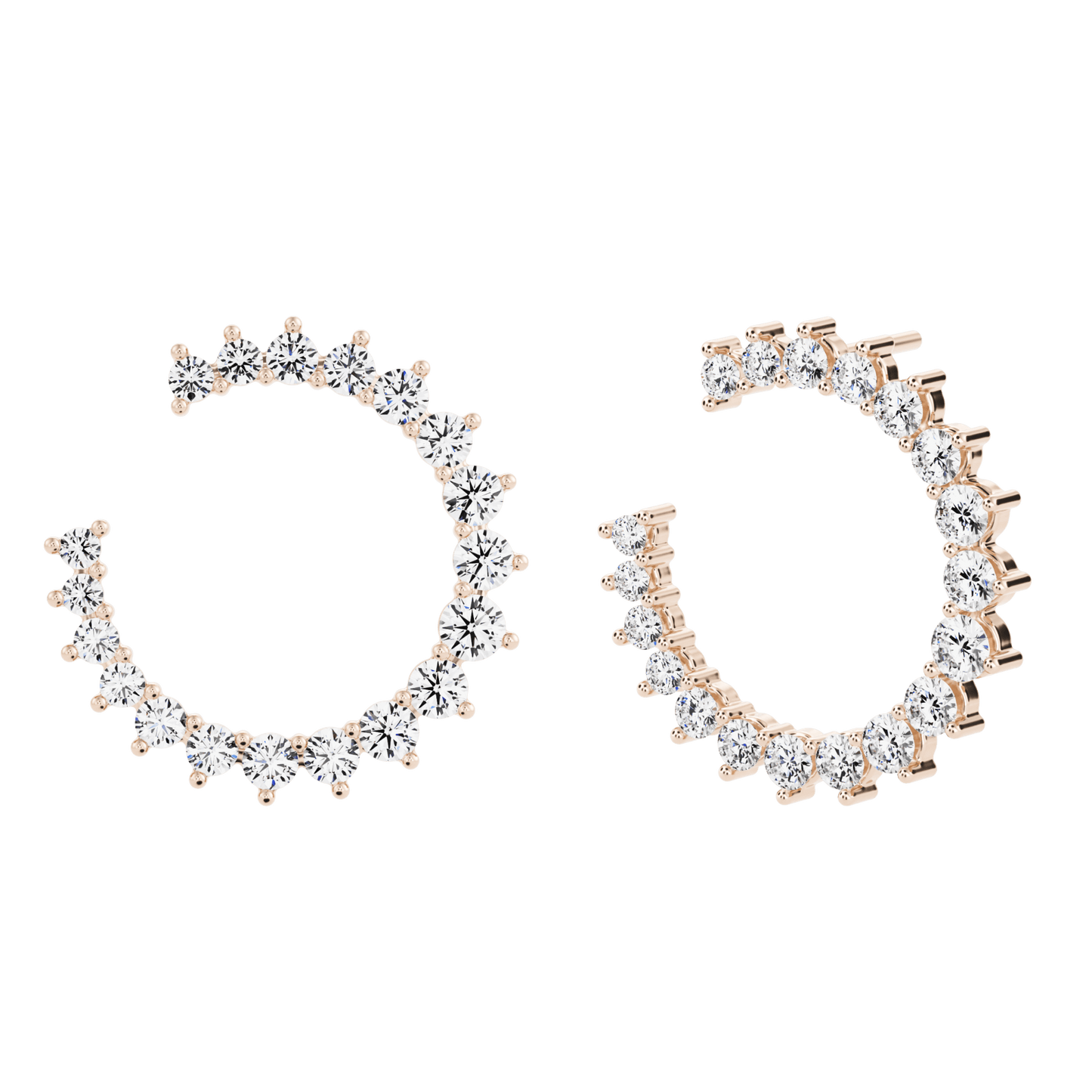 
                  
                    Boucles d'oreilles créoles Aurora avec diamants créés
                  
                